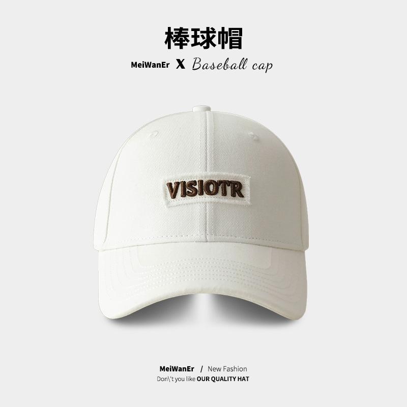 Hat Women'S Season 62Cm Big Head Circumference Hard Top Baseball Cap Versatile Face Small Embroidery Letter Cap