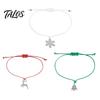 Festive Outfit Accessory for Winter Christmas Braided String Bracelet, Adjustable Handmade Bracelet with Metal Circumference Wrist Jewelry