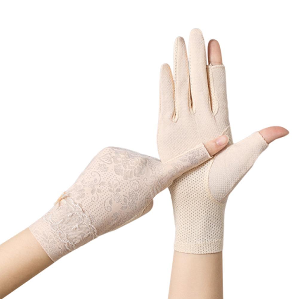 Fashion Summer Sunscreen Gloves Breathable UV Protection Anti-UV Mittens Thin Anti-slip Cycling Driving Gloves Running