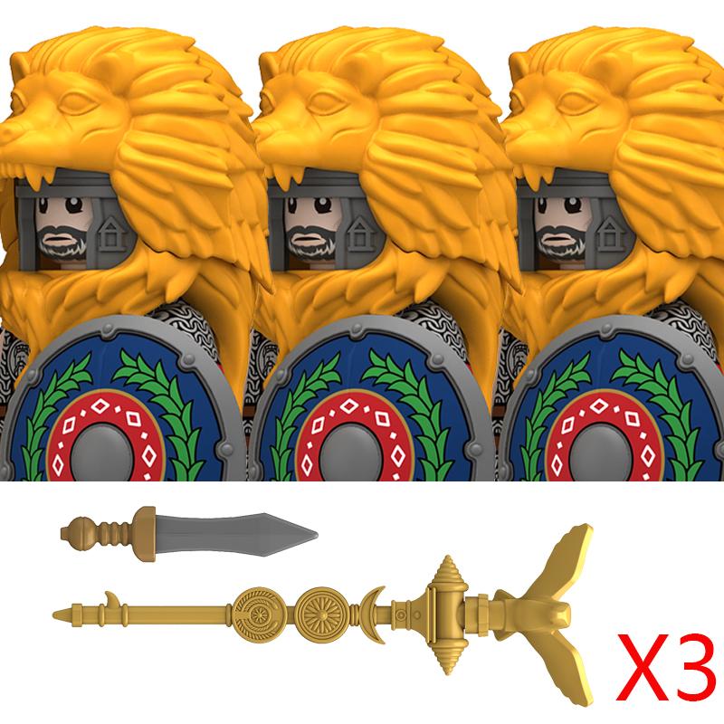 Middle Roman Series Building Blocks Castle Medieval Military Knight Soldier Figures Legion Army Warrior Shield Bricks Toys Gifts