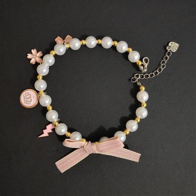 Pet Pearl Necklace Collar for Cats & Dogs - Stylish, Summer-Ready, Bite-Resistant Accessories & Pendants