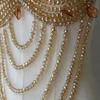 Beaded Body Chain Bra Multilayer Beaded Chest Chain Body Accessories Jewelry for Women Nightclub Raves Body Jewel