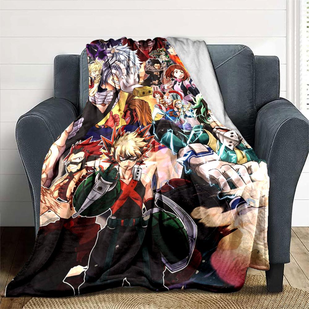 Anime Characters Celebration Flannel Blanket Super Soft Warm Cozy Blanket For Sofa Bed Office Travel Allseason Home Decor Gift