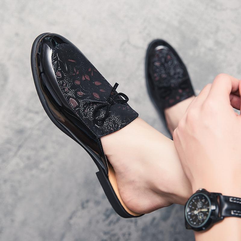 Designer de Mod Brand Italian de Lux Pantofi Loafers Sandale Casual din Piele pentru Bărbați Pantofi Jumătate pentru Bărbați de Afaceri Muli Bărbați Albi Negri Papuci