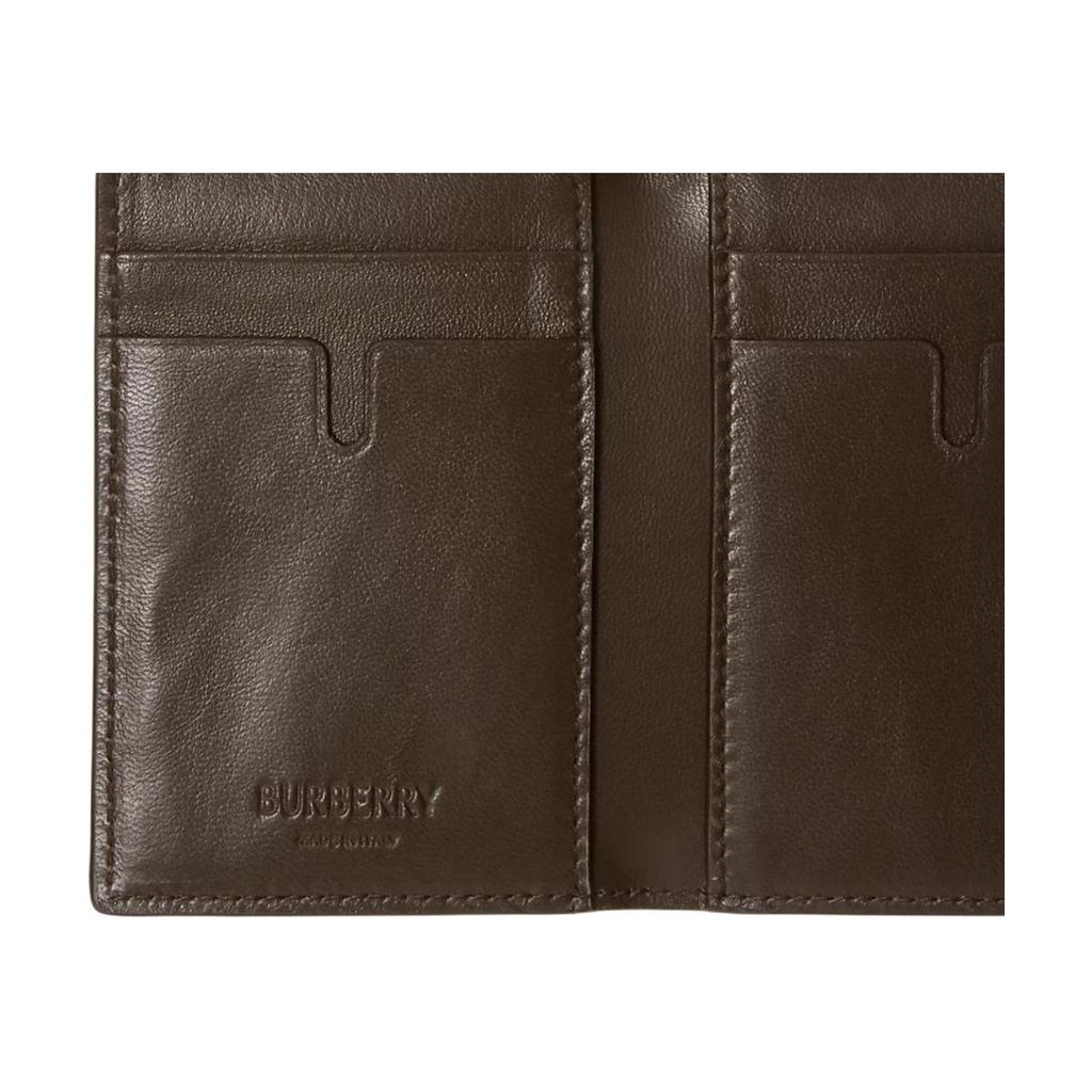 Burberry Checkered Design Double-Fold Fashionable And Versatile Pu Card Holder For Men Black