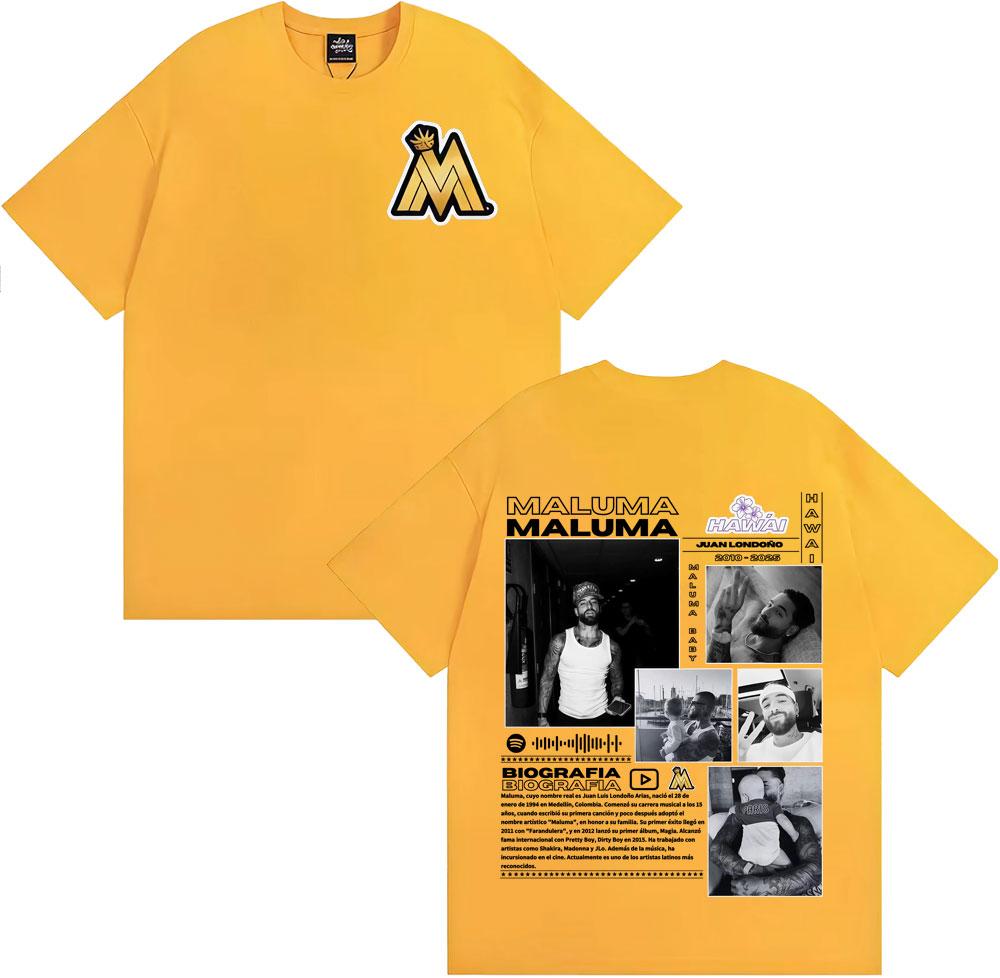 

Rapper Maluma Baby Juan Londono Tour 2025 Graphic T Shirt Men Women Fashion Hip Hop Street T-shirts Retro Oversized T-shirt Tops XL