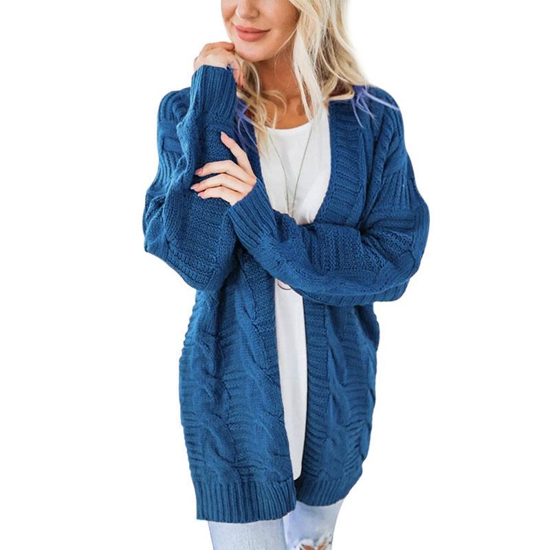 Elegant Women Cardigan Sleeve With Loose Long Fashionable Casual Knitted Sweater