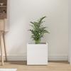 Vidaxl Planter, White With Gloss, 40X40X40 Cm, Wood-Based Material