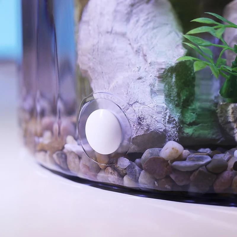Kompakter runder Goldfischnapf - Sauerstoffreiches fließendes Wasser Öko-Kreislauf-Aquarium für Büro & Zuhause Schreibtisch (Langlebig, Wartungsarm)