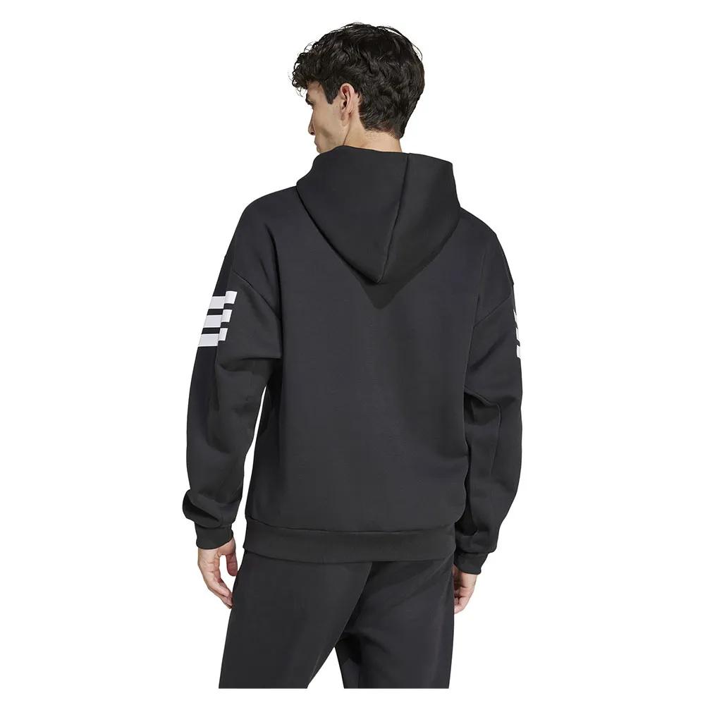 Adidas Future Icons 3 Stripes Full Zip Sweatshirt recycled polyester cotton Black