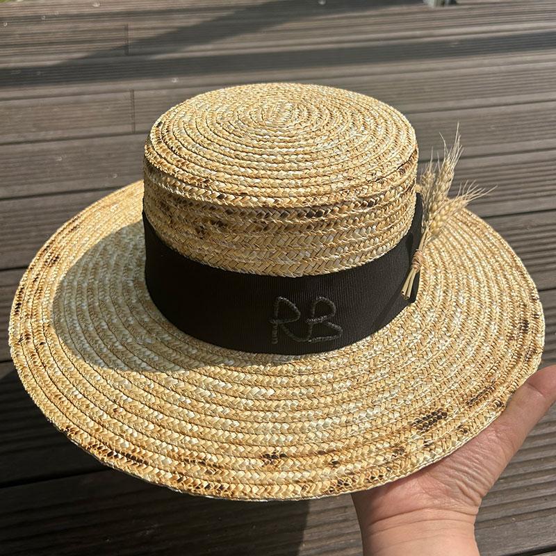 

Fashion High Quality Custom Made Natural Wheat Straw Boater Fedora Women Summer Beach Sunburnt Panama Sun Hat Chapeu Feminino