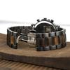 Men's Wooden Watch, Business/Casual Watch, Ebony & Stainless Steel Chronograph