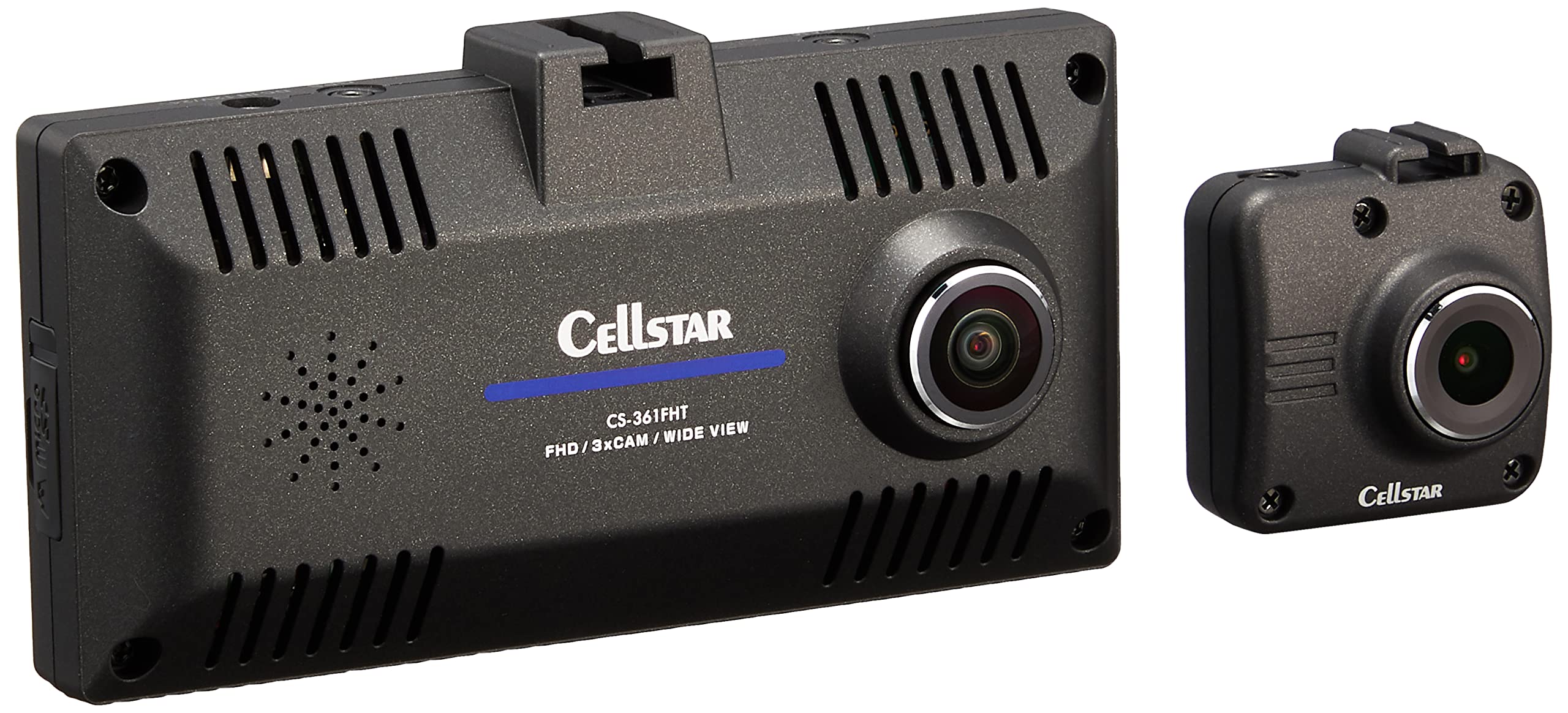 

CELLSTAR Drive Recorder 3 Cameras FullHD HDR STARVIS inch microSD included Parking monitoring function GPS notification function data Made in Japan чорний