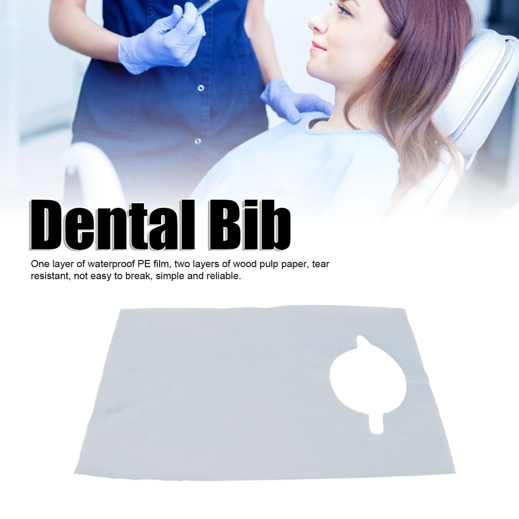 100pcs Disposable Adult Bib Waterproof Restaurant Beauty Salon Dental Bib for Elderly 15.7 X 23.6 Inch