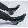 Men's Autumn High-Top Pointed Toe Boots - Trendy Martin Style, Stylish Patent Leather with Side Zipper.