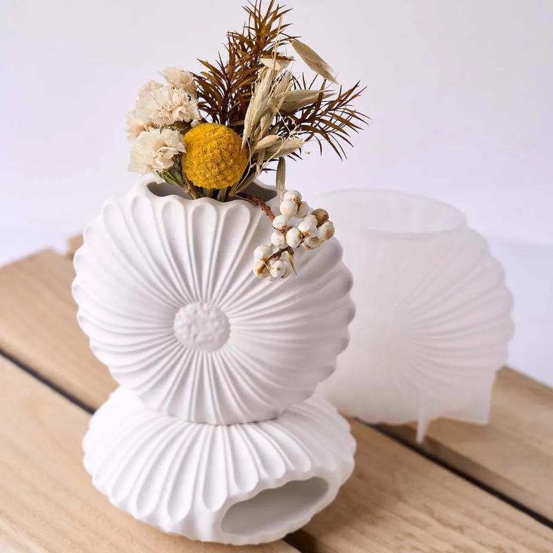 3D Sunflower Vase Silicone Mold DIY Flower Arrangement Flowerpot Casting Molds Plaster Resin Planter Craft Making Home Decor