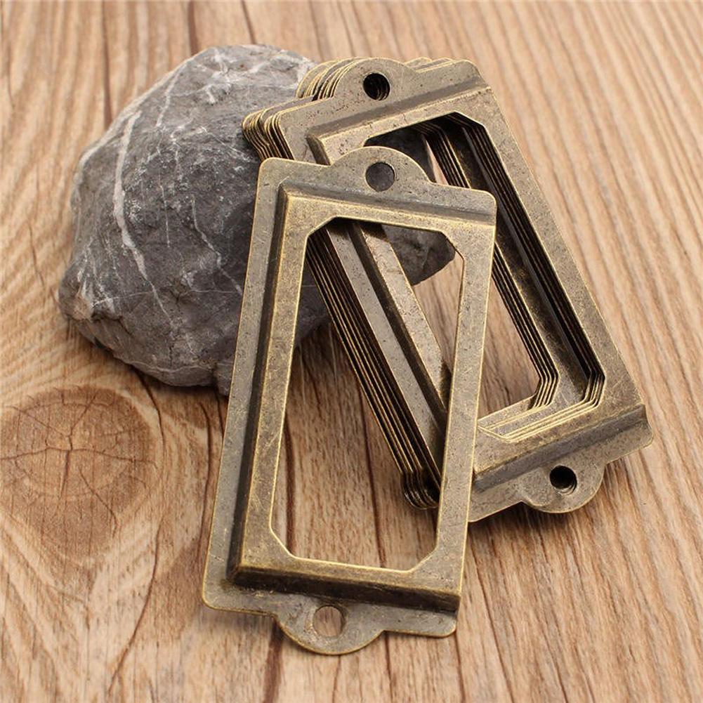 36-12X Metal Label Pull Frame Antique Brass Brass Label Holders Portable Multi-function Durable Convenient for Furniture Cabinet