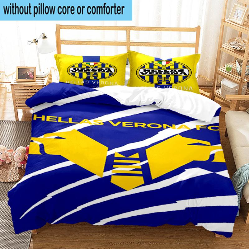 3PCS Hellas-Verona Crest Bedding Set,Including 1pc Duvet Cover And 2pcs Pillowcases Perfect for Bedroom, Dormitory, Fan Christmas Gift