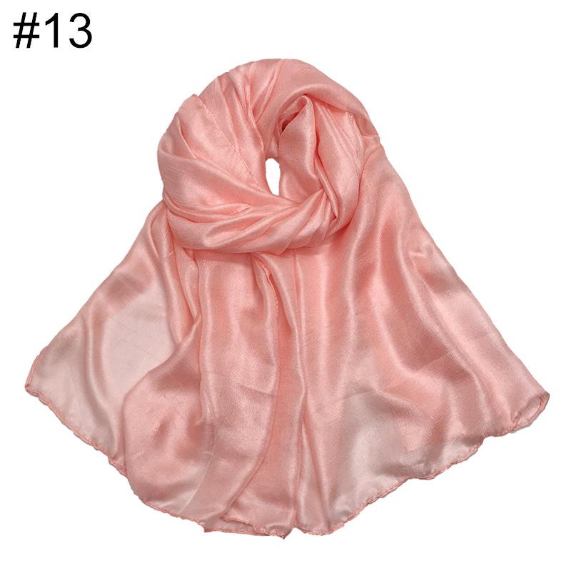 New scarf linen solid color imitation silk soft bag head shawl scarf one piece