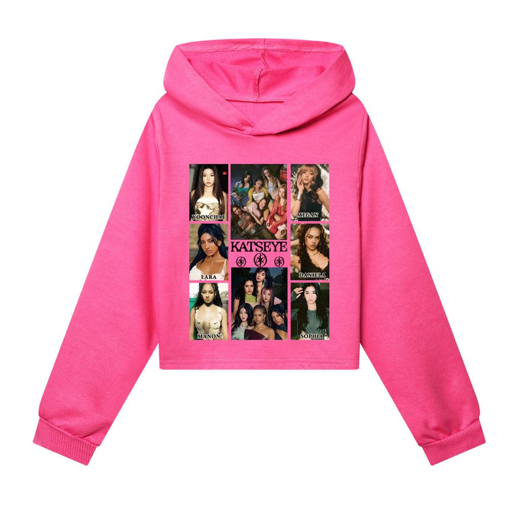 5352 Kids Girls KATSEYE Printed Casual Cotton Long Sleeves Hoodies