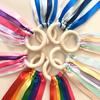 Montessori Wooden Ribbon Rainbow Kite Toy for Kindergarten