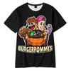 Camiseta divertida de Burgerpommes ICrimax de 10 colores para hombre y mujer, cuello redondo, estilo casual unisex, moda urbana.