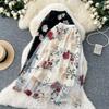 Summer Women Elegant Mesh Embroidery Flower Long Midi Tulle Skirt