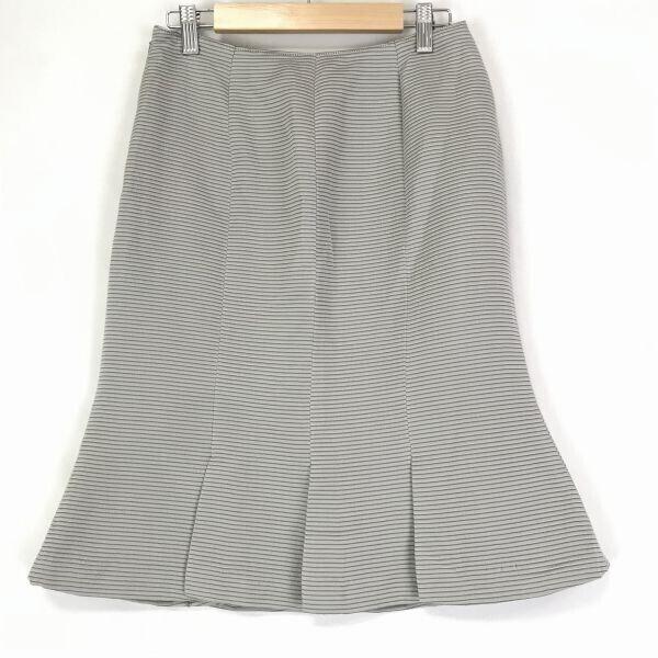 

USED/Made in Japan ITALIYA Knee-Length Mermaid Skirt 9 M Border Gray Side Zip