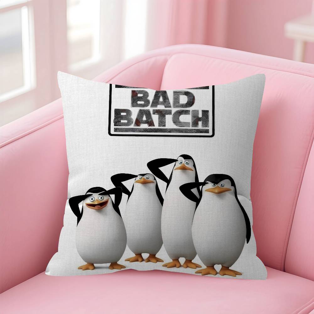 Klassisches Anime Die P-Pinguine von M-Madagascar Kissenbezug Sofakissenbezug Heimzimmer Dekoration Kindergeschenk