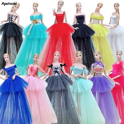 Colorful Fashion Dress For Barbie Doll Clothes Outfits Multi-layer Wedding Dresses 1/6 BJD Dolls Accessories DIY Kids Toys