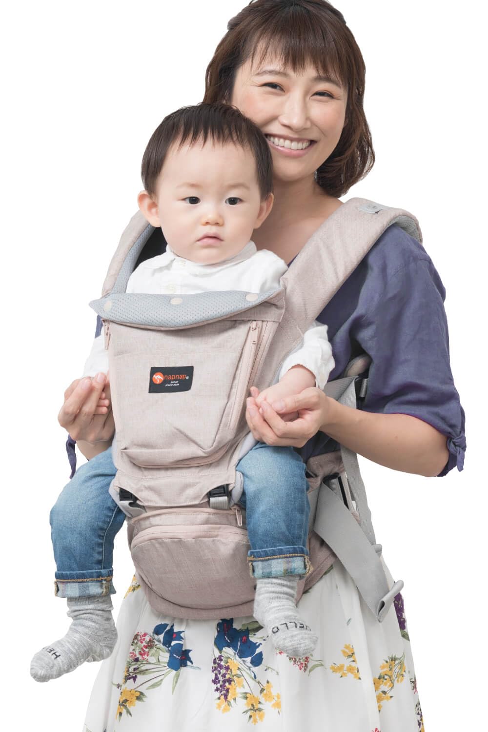 

napnap Tran Baby Складной Хипсит 20 кг Двойной Плечевой Дышащая Сетка Идеально для Переноски и Теплового Удара и Овечий Бежевый Переноска, Сиденье, Грузоподъемность, Ремень,