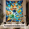 Custom Text Printed Tapestry Pokémon Pattern Large Wall Hanging Indoor Room Decor