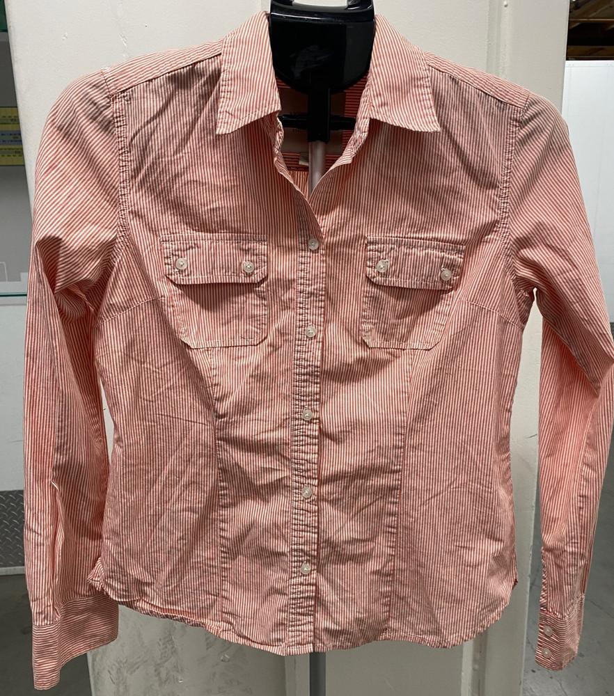AMERICAN EAGLE Button Down Collared Pink Striped Casual Women s Shirt Size 8 Unisex T-Shirt XXXXL