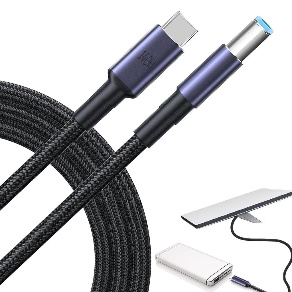 Rectangular   Type C to   Power Cable Replacement Cord 140W 1.8m Charging Cable with 18AWG Wire Compatible with 65W PD Power Protocol