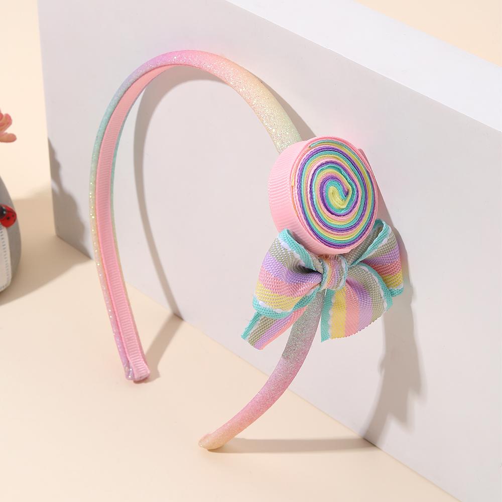 Trendy Lollipop Headband For Girls Kids Rainbow Sweet Cute Candy Sparkly Hairband Headbands Children School Hair Accessories