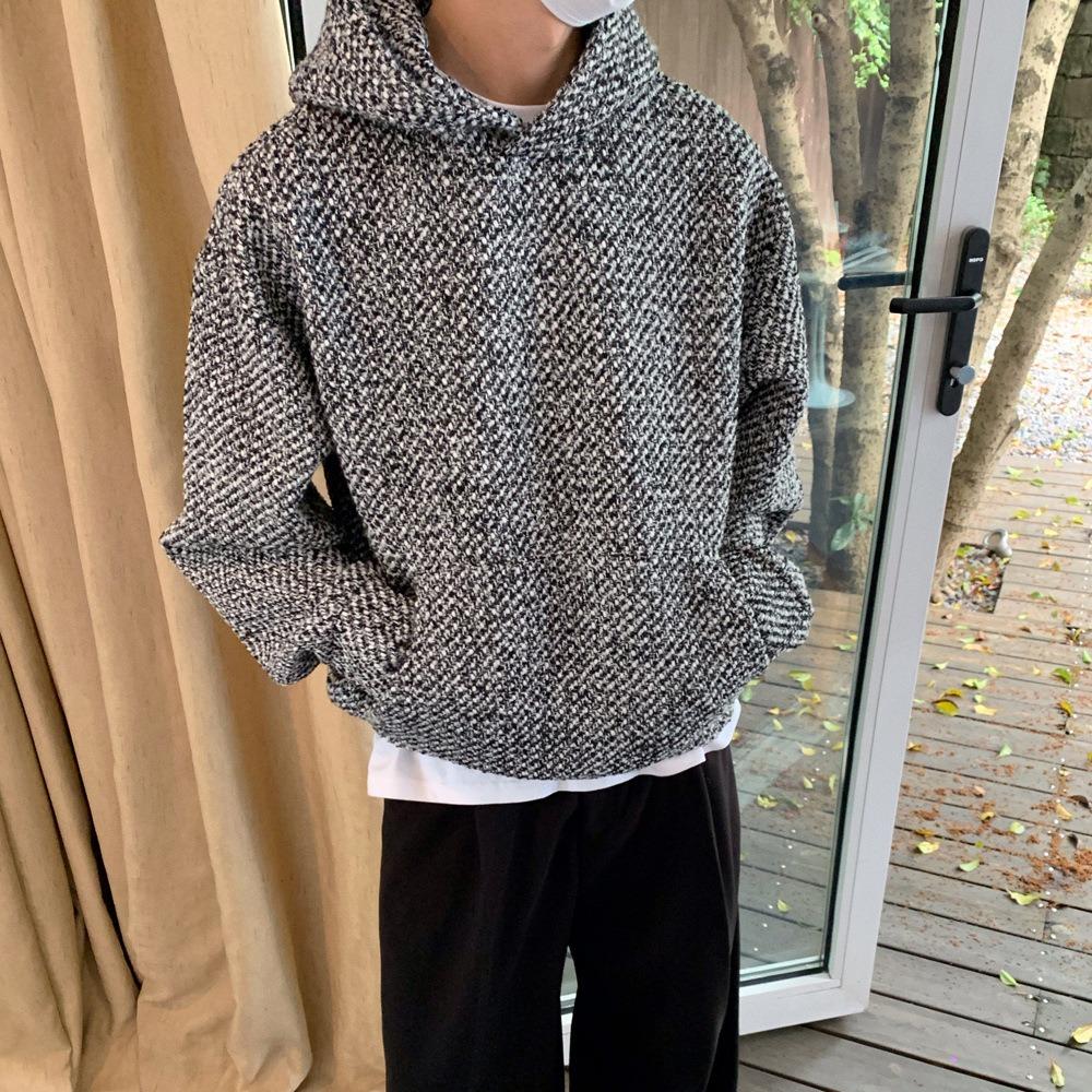 Винтажная текстура с капюшоном толстовка женская 2024 осень Y2k свободные длинные рукава — фото 5