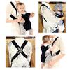 Xiuyer Babytrage, Verstellbar & Atmungsaktiv, Vorne & Hinten Tragbar für Neugeborene bis Kleinkinder 3-10kg, Ergonomische Säuglingstragetuch (Schwarz)