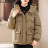 Women's Fashion Casual Fall Winter Solid Color Print Long Sleeve Jackets & Coats Down Coats