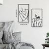 4-Piece Black Metal Wall Art Decor - Minimalist Abstract Elegant Woman Line Drawing | Single Line Home Hanging Wall Art