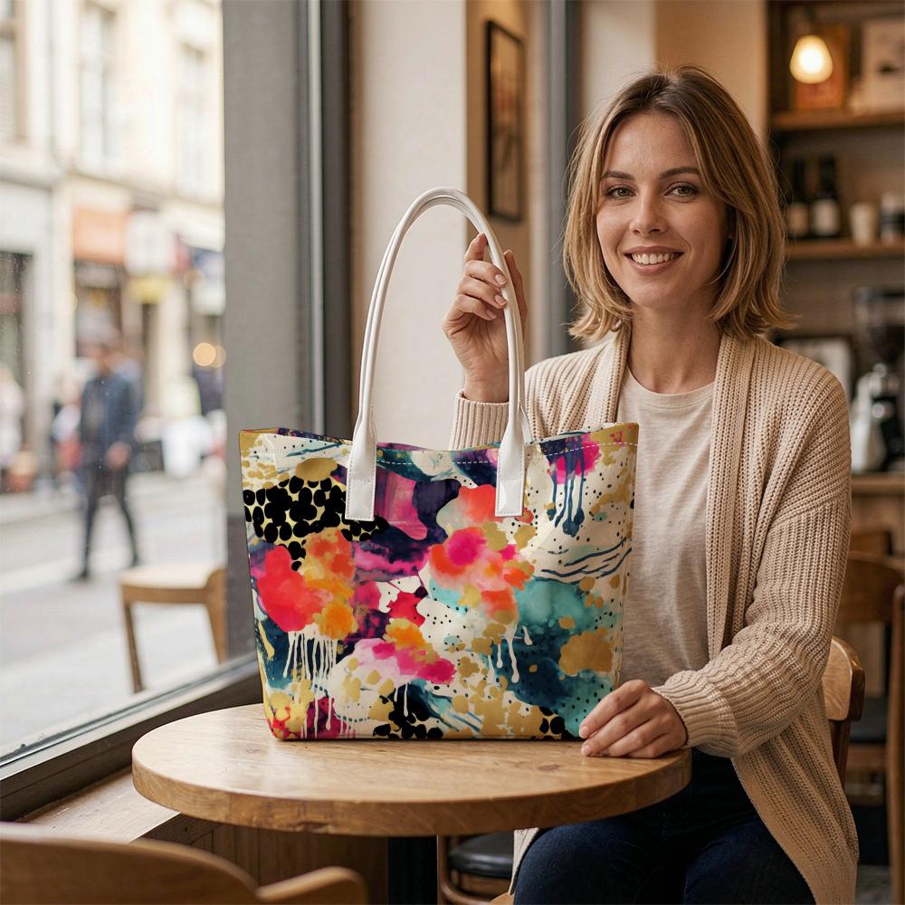 Abstract Art Colorful Fashion Casual Shoulder Tote Bag for Daily Use