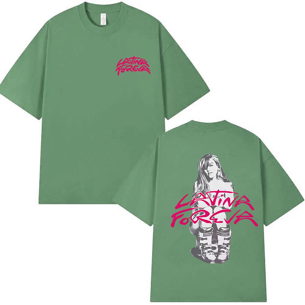 

Karol G Tropicoqueta Latina Foreva 2025 Album Merch Tshirt Men Women Fashion Oversized Streetwear Male Summer Cotton T Shirts 4XL