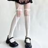 Women's Suspender Stockings with Lace Bows Japanese Lolita Hotsweet Thigh High Stockings Tights JK Style White Pantyhose