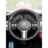 Black Leather Red Blue Line For BMW M Sport F30 F32 F36 F20 F10 F12 F45 F48 F15 F16 F25 F26 Car Steering Wheel Cover Hand Sewing