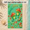 Frog Theme Soft Beach Towel Personalized Custom Name Text Towel Portable for Beach Pool Travel