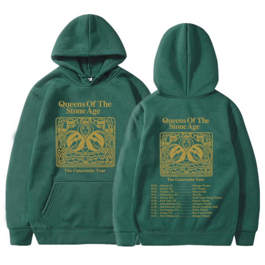 Mikiny The Catacombs Tour 2025 QUEENS OF THE STONE AGE QOTSA Kapely Mikiny Fleecové Volné Mikiny s Kapucí Pánské Oblečení Unisex