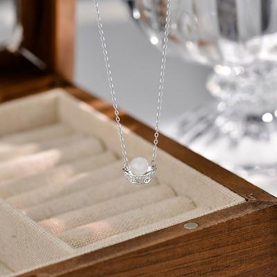 Jin Yuanbao White Jade Marrow Necklace Light Luxury New Chinese Style Elegant and Exquisite Temperament Clavicle Chain