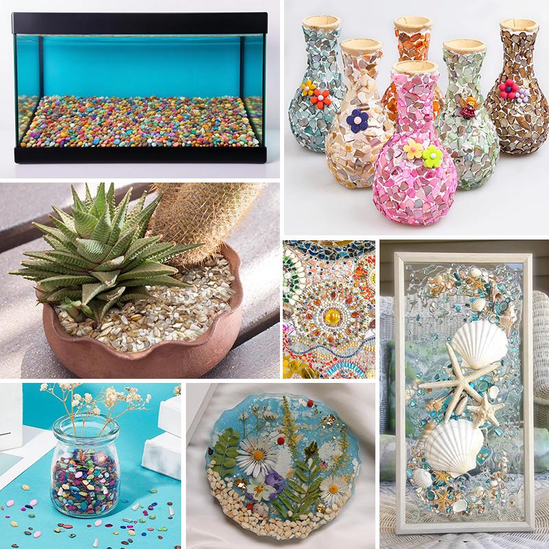 50g Crushed Shells Natural Pearl Light Nail Seashell Slices Particle Shell Charm for DIY Art Crafts Table Scatter Party Favor