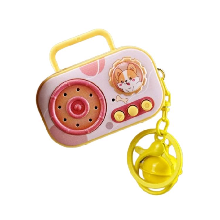 Bärbar Tecknad Musiklåda Nyckelring Musikinspelare Nyckelring Lägger till Kul Till Pendlingen Eller Fester Inspelnings- och Uppspelningsfunktion