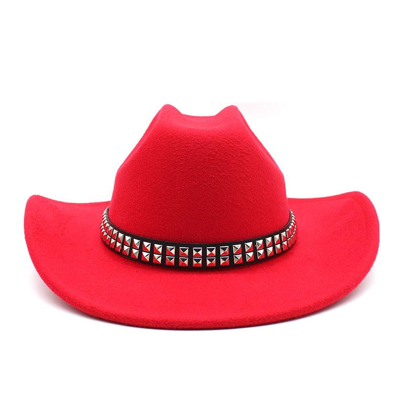 New Artificial Wool Women's Men's Western Cowboy Hat Vintage Gentleman Felt Fedoras Hats Cowgirl Church Jazz Cap Sombrero Hombre
