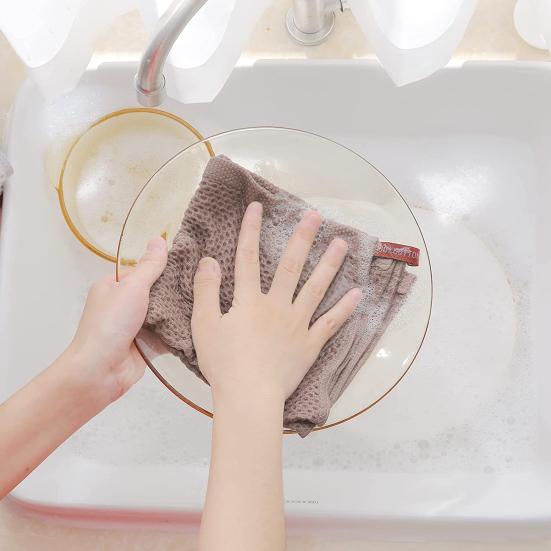 Cotton Waffle Weave Kitchen Dish Cloth Solid Color Ultra Soft Absorbent Quick Drying Dish Towel Kitchen Cleaning Rag
